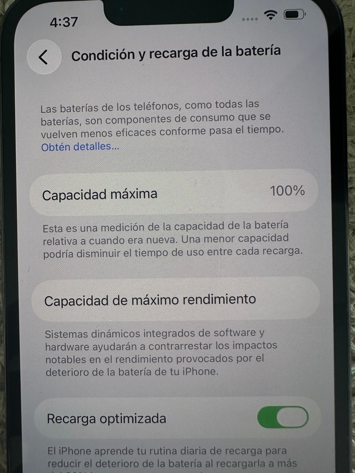 Salud de batería